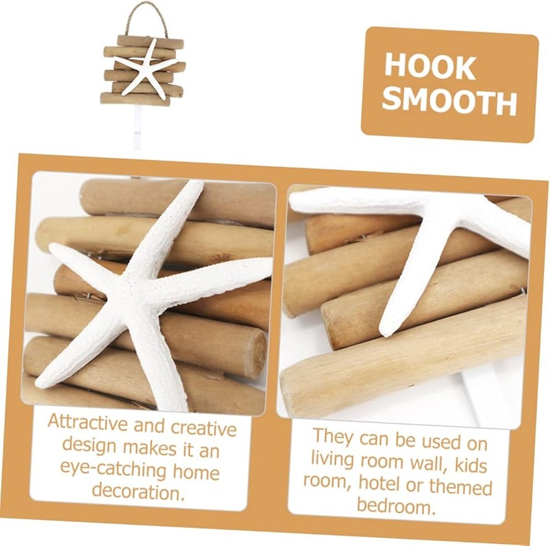 Rustic Wall Hooks Coat Towel Hanger Wooden Home Decor for Living Room Bathroom - Image 4