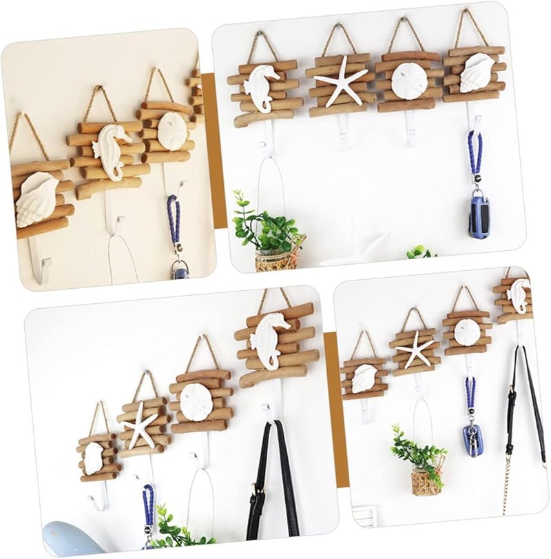 Rustic Wall Hooks Coat Towel Hanger Wooden Home Decor for Living Room Bathroom - Image 3