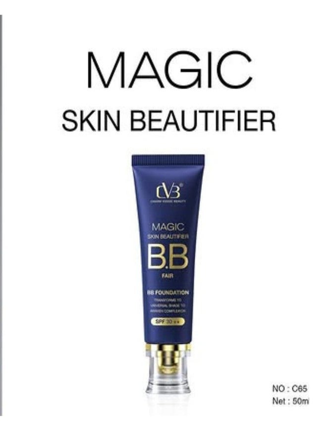 CVB C65 Magic Skin Beautifier BB Fair Cream for Complexion Enhancer, Matte BB Foundation for Face Make-up, Skin Hydration with SPF 30 ++ (01 White Ivory) - Image 3