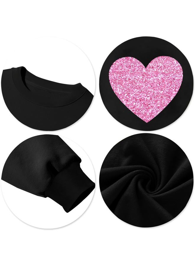 CAZYCHILD Valentines Day Women Shirt : Love Heart Graphic Long Sleeve Valentine Pullover Tops Casual Valentines Gifts, Heart-black, M - Image 5
