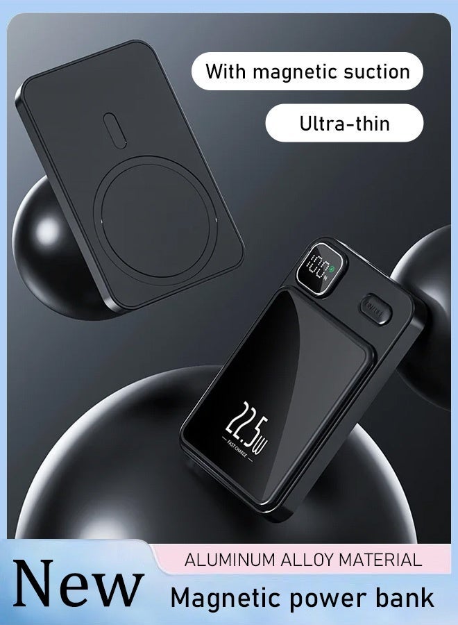 Zhongxing بنك الطاقة، بنك طاقة الهاتف المحمول، بنك الطاقة المغناطيسي، شاحن لاسلكي مغناطيسي محمول فائق النحافة 5000 مللي أمبير في الساعة، بنك طاقة محمول، يمكنه شحن الهواتف الذكية والأجهزة اللوحية وأجهزة الألعاب وأجهزة البلوتوث وما إلى ذلك في نفس الوقت - صغير ومحمول، يمكن شحنه في أي وقت وفي أي مكان - Image 1