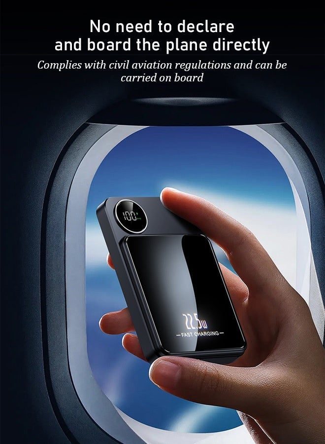 Zhongxing بنك الطاقة، بنك طاقة الهاتف المحمول، بنك الطاقة المغناطيسي، شاحن لاسلكي مغناطيسي محمول فائق النحافة 5000 مللي أمبير في الساعة، بنك طاقة محمول، يمكنه شحن الهواتف الذكية والأجهزة اللوحية وأجهزة الألعاب وأجهزة البلوتوث وما إلى ذلك في نفس الوقت - صغير ومحمول، يمكن شحنه في أي وقت وفي أي مكان - Image 2