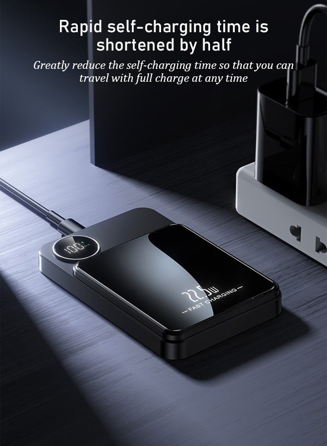 Zhongxing بنك الطاقة، بنك طاقة الهاتف المحمول، بنك الطاقة المغناطيسي، شاحن لاسلكي مغناطيسي محمول فائق النحافة 5000 مللي أمبير في الساعة، بنك طاقة محمول، يمكنه شحن الهواتف الذكية والأجهزة اللوحية وأجهزة الألعاب وأجهزة البلوتوث وما إلى ذلك في نفس الوقت - صغير ومحمول، يمكن شحنه في أي وقت وفي أي مكان - Image 4
