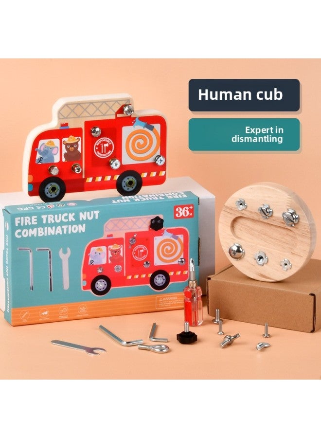 Montessori Early Education Wooden Puzzle Toy For Babies Cognitive Development Matching Blocks Unlocking Toys Children's Educational Tools-Color:color Beech  - Image 4