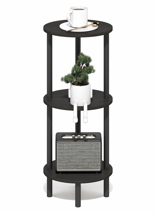 Furinno Turn-N-Tube Side Table, 3-Tier Oval End Table, Night Stand, Bedside Table, for Living Room, Bedroom, Espresso/Black - Image 4