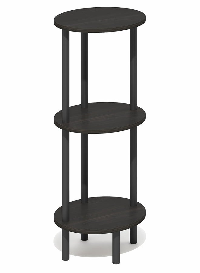 Furinno Turn-N-Tube Side Table, 3-Tier Oval End Table, Night Stand, Bedside Table, for Living Room, Bedroom, Espresso/Black - Image 5