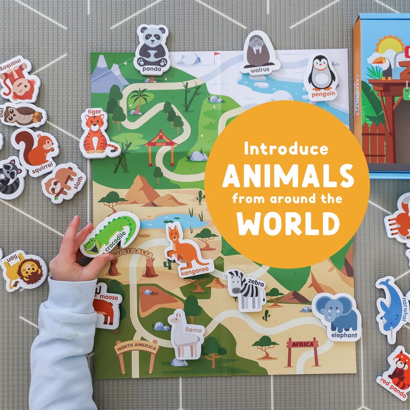 Curious Columbus Zoo Animals Fridge Toddler Magnets for 1-3 Year Olds | Large Foam Refrigerator Magnets for Kids Baby and 3-5 Years Old | Magnetic ABC Learning | Educational Toys Babies to Preschool - Image 3