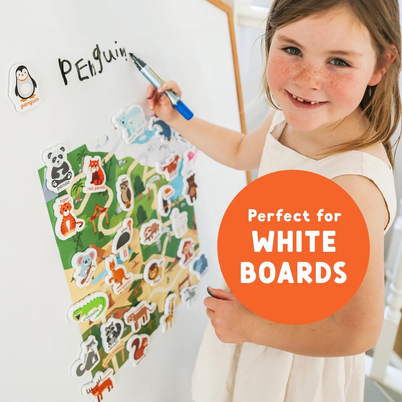 Curious Columbus Zoo Animals Fridge Toddler Magnets for 1-3 Year Olds | Large Foam Refrigerator Magnets for Kids Baby and 3-5 Years Old | Magnetic ABC Learning | Educational Toys Babies to Preschool - Image 4