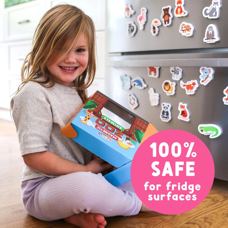 Curious Columbus Zoo Animals Fridge Toddler Magnets for 1-3 Year Olds | Large Foam Refrigerator Magnets for Kids Baby and 3-5 Years Old | Magnetic ABC Learning | Educational Toys Babies to Preschool - Image 2