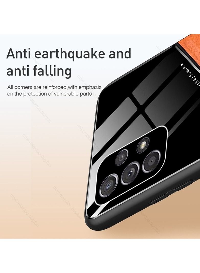 Case Leather Texture Car Magnetic Phone Cover For Samsung Galaxy A73 _Orange