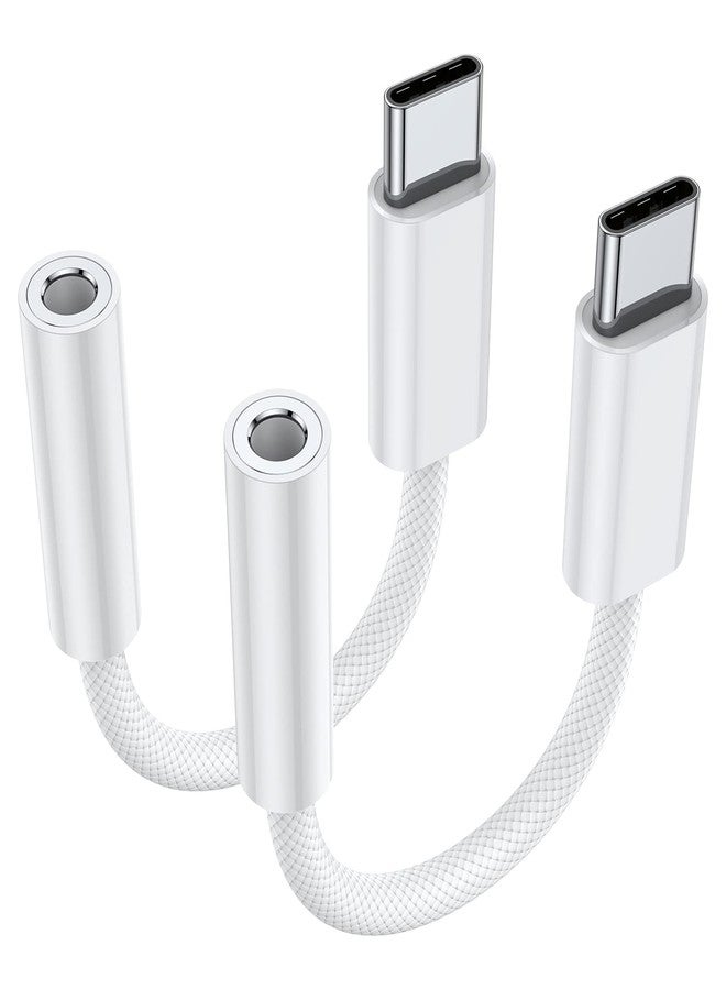 JXMOX USB Type C to 3.5mm Female Headphone Jack Adapter (2-Pack), USB C to Aux Audio Dongle Cable Cord for iPhone 17 Air 16 15 Pro Max, Samsung Galaxy S23 S24 S25 Ultra, iPad Pro, MacBook, Pixel 9 8 - Image 1