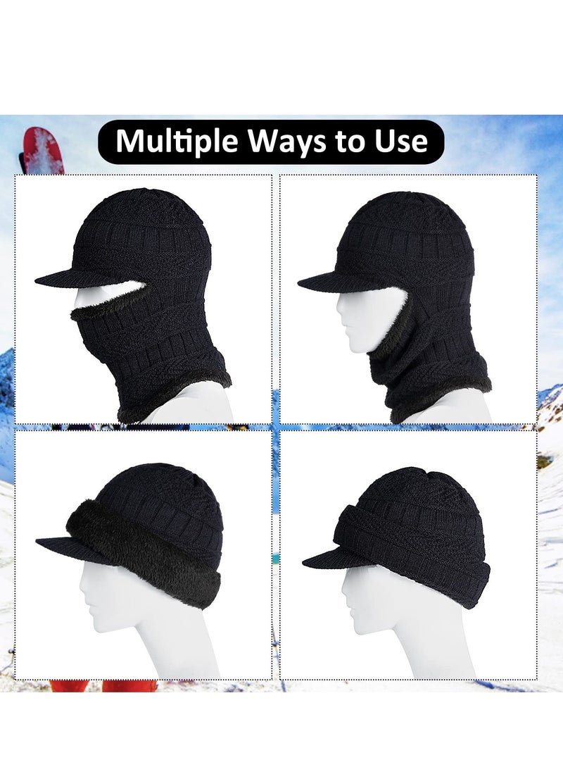Generic 2Pcs Balaclava Mask Warm and Stylish Ski Face Mask for Cold Weather Knit Winter Hat Neck Gaiter and Ears Cover for Men and Women for Outdoor Running Sports Cycling Fishing Skiing - Image 4