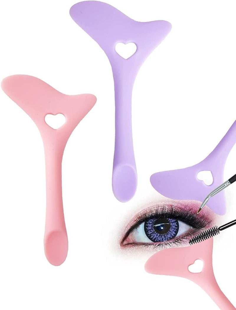ChicAbode 2 Pcs Eyeliner Stencils Wing Tips, Reusable Eyebrow Pencil Stencil, Eyeshadow Applicators Eye Makeup Tool Kit, Easy to Use, for Eyeliner Aid, Eyebrow Aid, Eyeshadow Aid, Lipstick Wearing, Pink Purple - Image 1