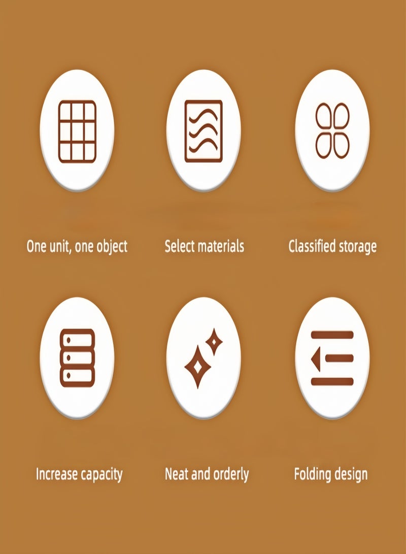 كيفن 3 قطع منظم ملابس خزانة الملابس جورب ملابس داخلية منظم أدراج فواصل خلية قابلة للطي من القماش منظمات خزانة الملابس وصناديق تخزين للملابس وملابس الأطفال وحمالة الصدر واللباس الداخلي والوشاح والعلاقات والأوشحة - Image 3