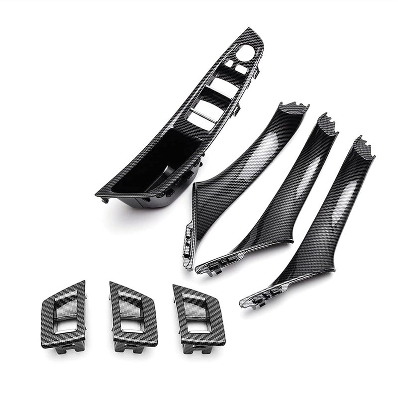 QASULER 7pcs Carbon Fiber ABS Car Trim for BMW 5 Series - Image 1