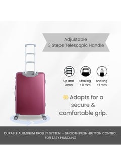 Discovery Discovery Focus ABS Hardside Carry-on Travel Buisness Luggage, Durable Lightweight 4 Double Wheel Trolley Bag, Extra Secure Combination Lock, 20" Suitcase, Small Cabin Trolley - Purple.  - Image 5
