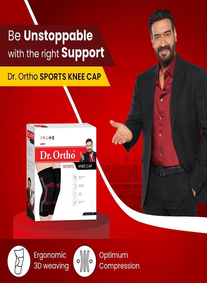 Dr. Ortho Dr.Ortho Sports Knee Cap Compression Support for Gym, Running, Jogging, Cycling Sports, Workout, Indoor & Outdoor Activities, Knee Brace, Knee Support For Knee Pain- For Men and Women - Large - Image 2