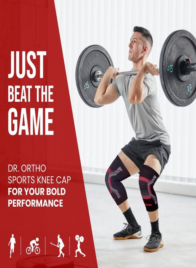 Dr. Ortho Dr.Ortho Sports Knee Cap Compression Support for Gym, Running, Jogging, Cycling Sports, Workout, Indoor & Outdoor Activities, Knee Brace, Knee Support For Knee Pain- For Men and Women - Large - Image 5