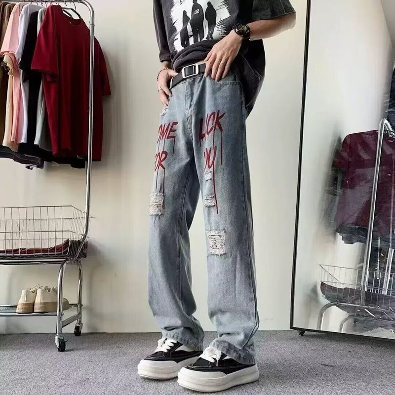 Unisex Classic Denim Jeans Loose Fit Daily Outdoor Wear - Image 3