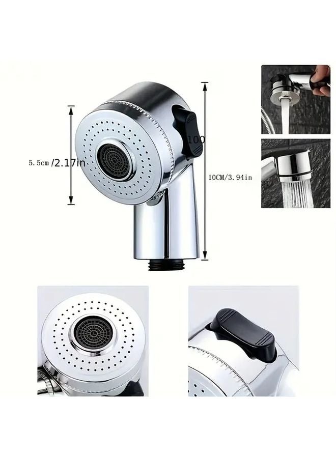 Silvery Wall Mounted Bathroom Sink Faucet Sprayer Extension Nozzle Adjustable Shower Set Easy Install - Image 4