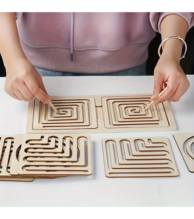 Left And Right Brain Development Educational Wooden Toys 10pcs Fine Motor Skills Hand Eye Coordination Training Concentration - Image 1