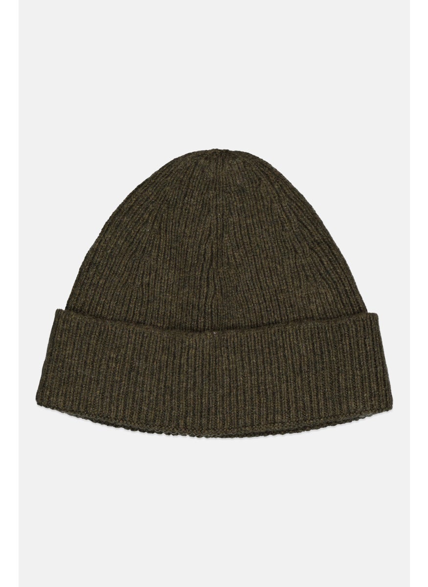 Asos Design - Men Plain Knitted Beanie, Khaki - Image 1
