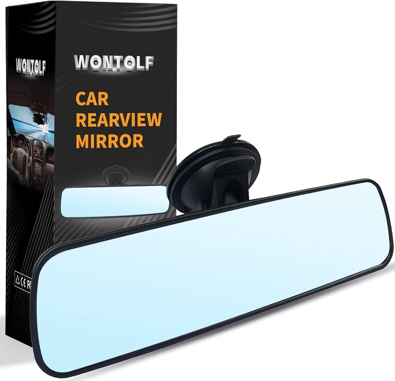 Wontolf Universal Rear View Mirror with Suction Cup - Anti-Glare Interior Mirror for Car, Truck, SUV & Boats - 9.76" (248mm) - Image 1