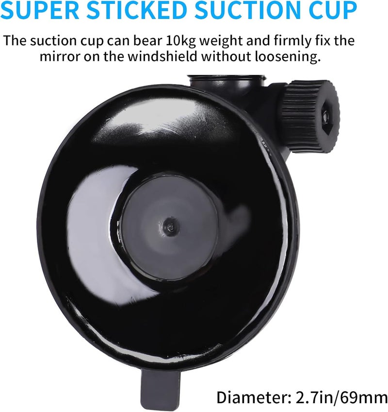 Wontolf Universal Rear View Mirror with Suction Cup - Anti-Glare Interior Mirror for Car, Truck, SUV & Boats - 9.76" (248mm) - Image 5