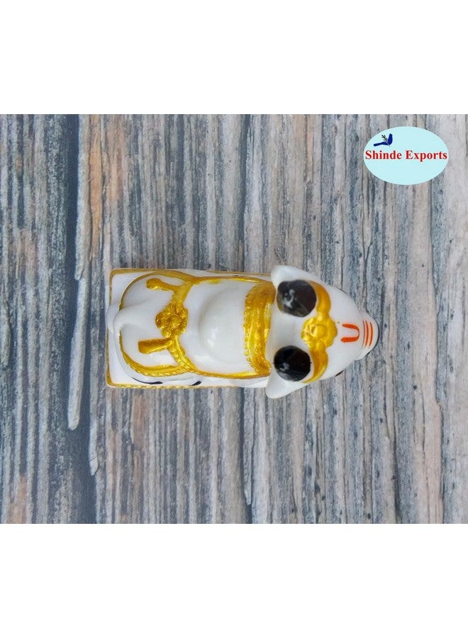 SHINDE EXPORTS Small Size White Nandi maharaj Marble Idol for Pooja car Dashboard Home Decor puja Temple - Image 5