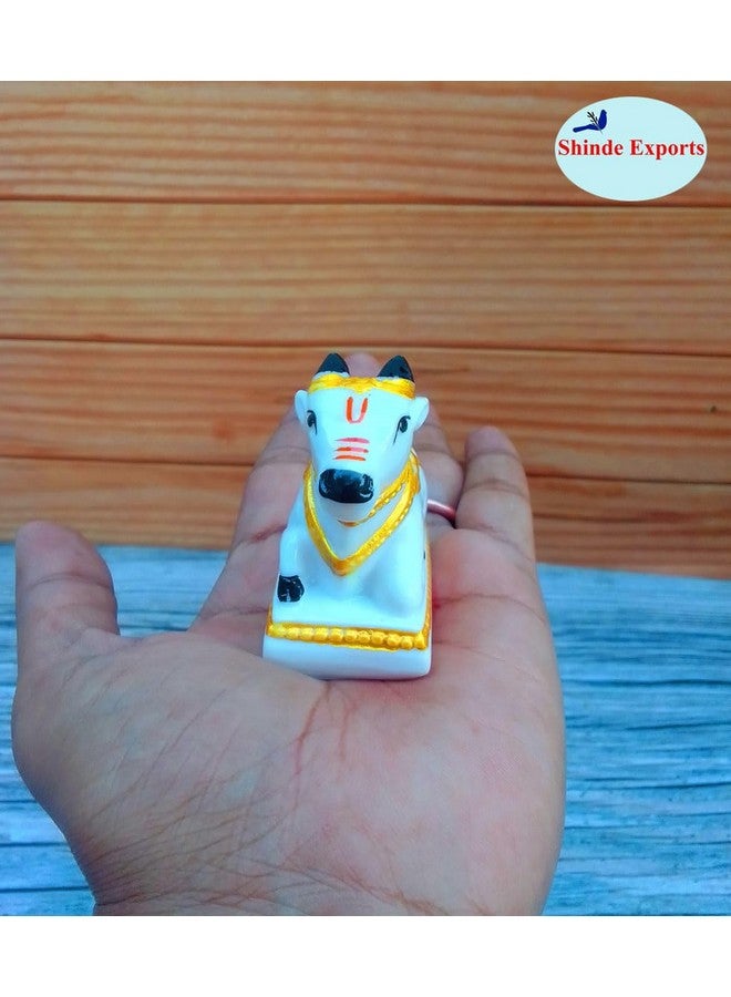SHINDE EXPORTS Small Size White Nandi maharaj Marble Idol for Pooja car Dashboard Home Decor puja Temple - Image 4