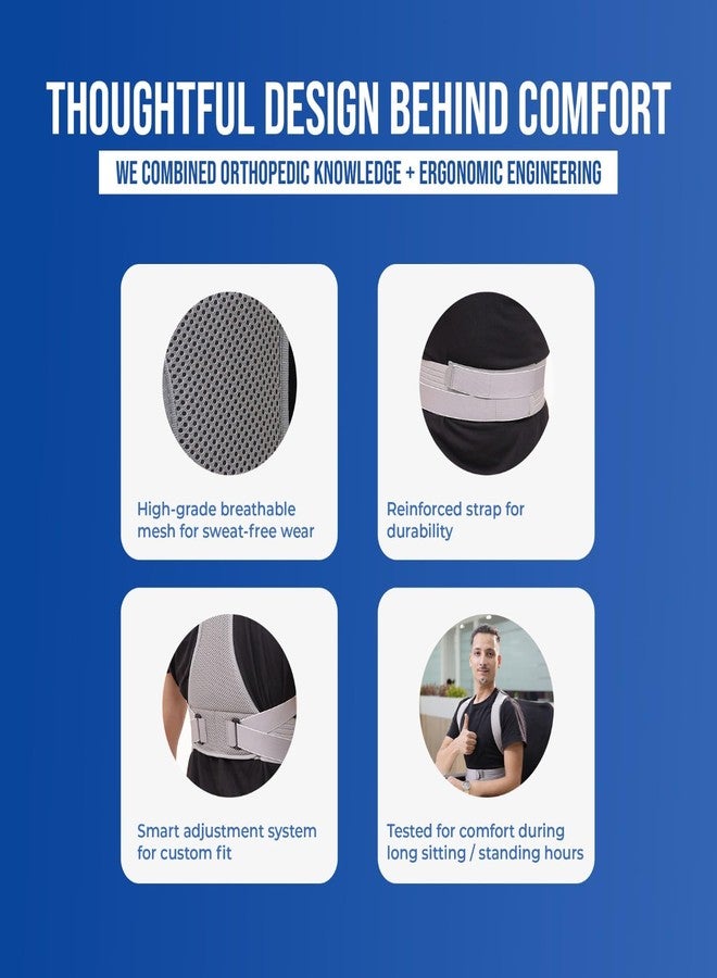 Leeford Ortho Neoprene Posture Corrector Belt for Men & Women, Back Pain Relief | Back Support Belt | Lightweight, Breathable Shoulder Support, Adjustable Size - Extra Large - Image 5