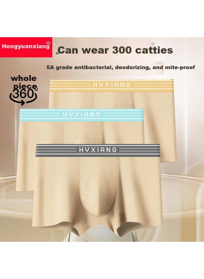 Plus Size Color Cotton Goji Care Men'S Natural Pure Cotton Boxer Briefs Antibacterial Square Pants Father'S Day Gift - Image 1