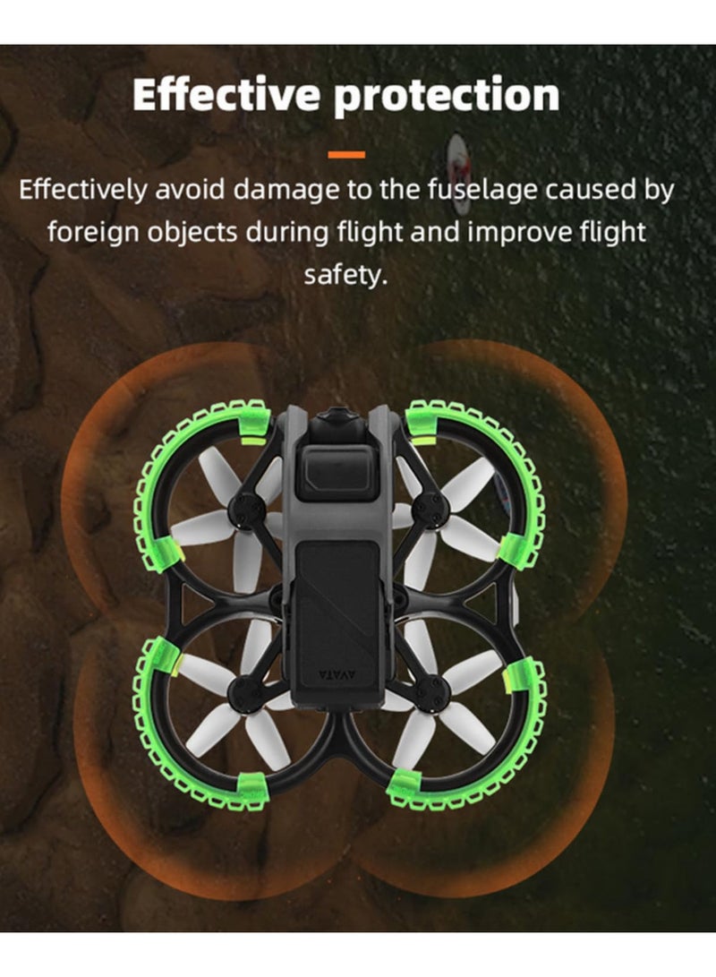 For DJI Avata Propeller Guard Anti Collision Protection Ring Safety Accessories Durable Shock Absorbing Rubber Enhances Flight Safety Easy Install Reinforced with Adhesive Mud Green  - Image 5