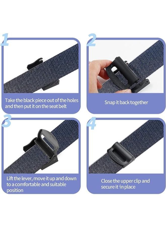 2 Pieces Car Seat Belt Adjusters Strap Positioner Locking Clips - Image 3