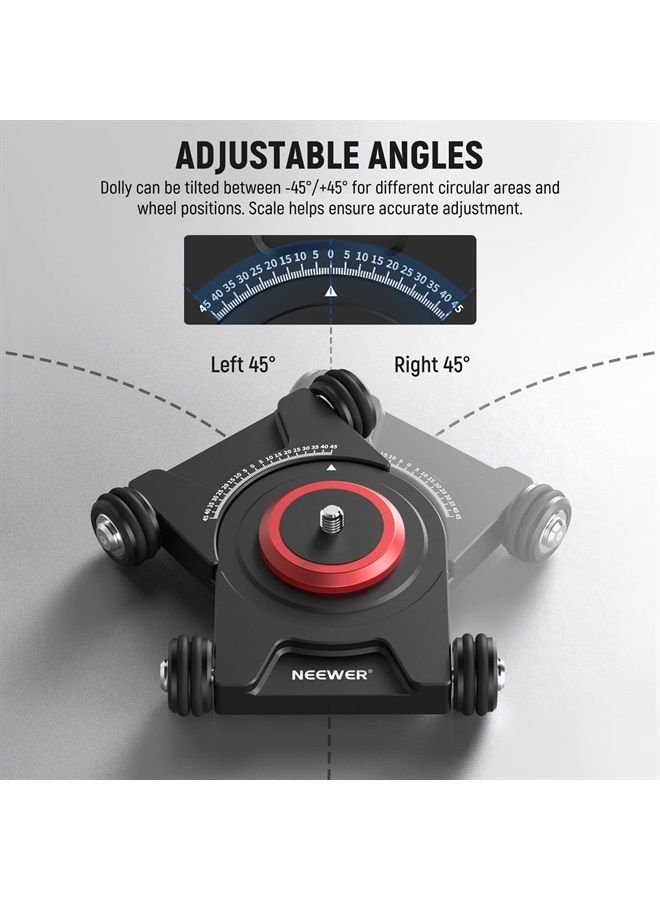 NEEWER Camera Slider Dolly with Ball Head & Phone Clamp,4 Wheeled Tabletop Dolly Manual Skater with 360° Panorama Compatible with DSLR Camera Video Camcorder GoPro iPhone and Android Smartphone, SD001 - Image 3