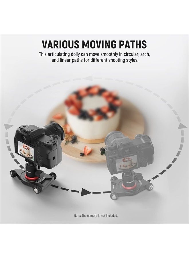 NEEWER Camera Slider Dolly with Ball Head & Phone Clamp,4 Wheeled Tabletop Dolly Manual Skater with 360° Panorama Compatible with DSLR Camera Video Camcorder GoPro iPhone and Android Smartphone, SD001 - Image 2