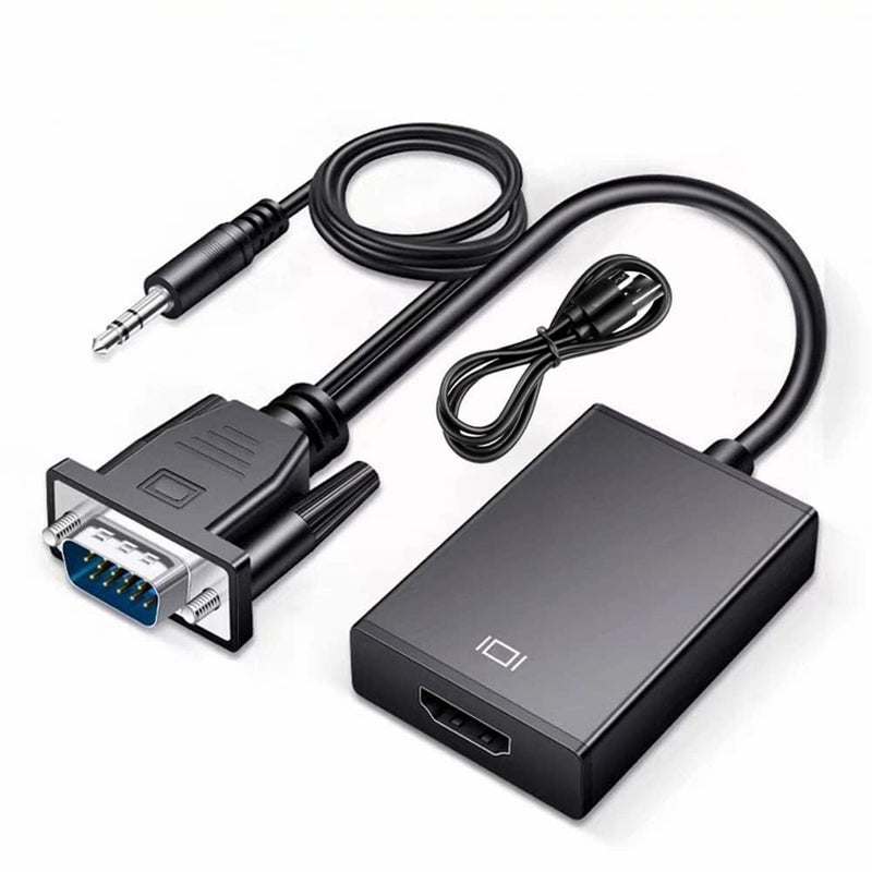 BigPlayer VGA to HDMI Adapter with Audio – Gold-Plated VGA (Male) to HDMI (Female) Converter with 0.5FT Audio Cable, Uni-Directional VGA to HDMI for PC, Laptop, Monitor to HDTV, Projector, Display - Image 2