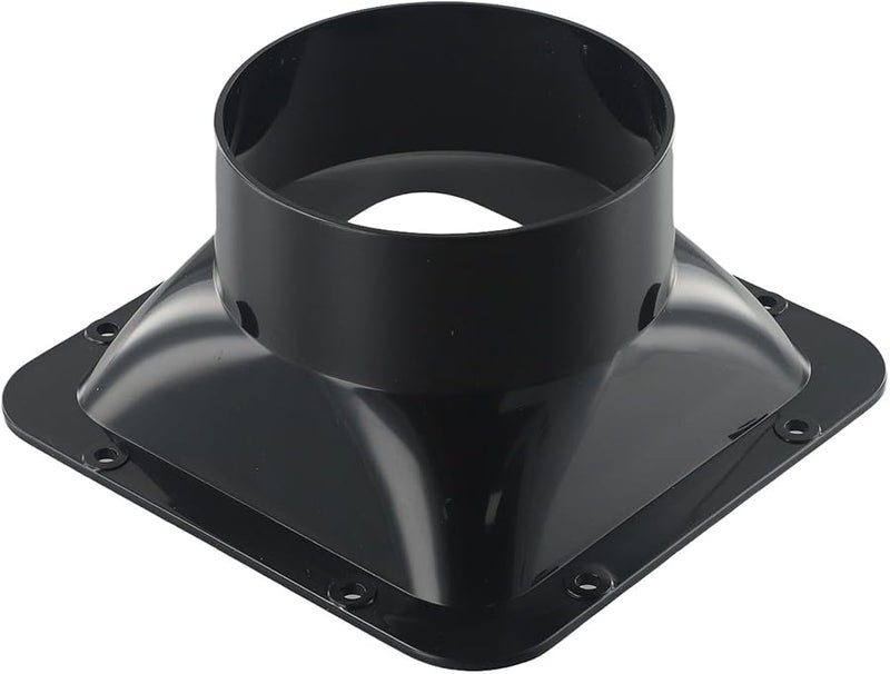Black ABS Wall Flange Connector 100mm Size For Air Inlet And Outlet Duct - Image 2