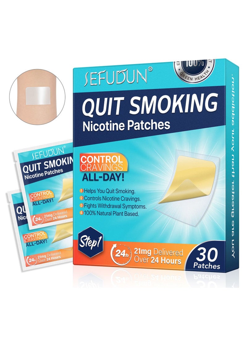 Sefudun - Quit Smoking Aid, Stop Smoking Patches Step 1 - 30 Patches, Easy And Effective Anti-Smoking Stickers - Best Product To Quit Smoking - Image 1