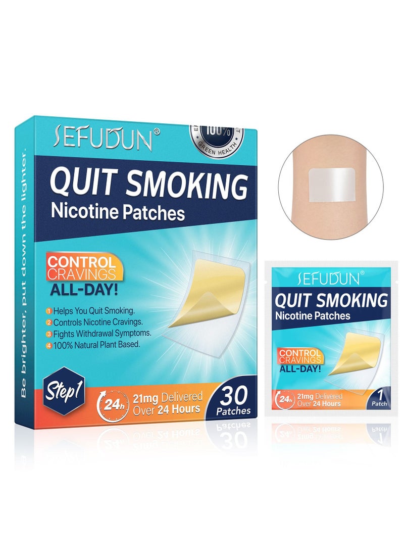 Sefudun - Quit Smoking Aid, Stop Smoking Patches Step 1 - 30 Patches, Easy And Effective Anti-Smoking Stickers - Best Product To Quit Smoking - Image 1