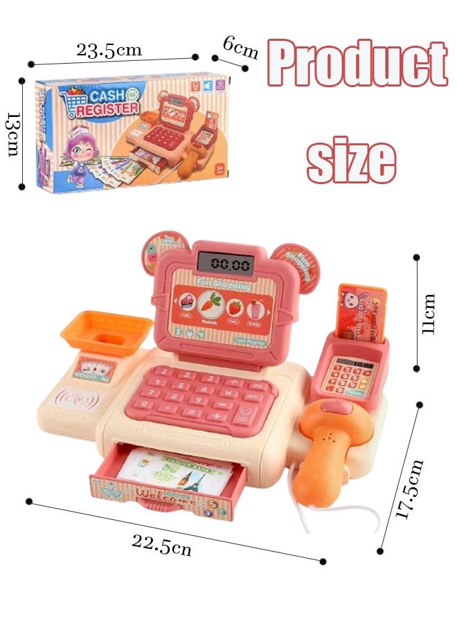 Aikenn Smart Cash Register Toy Cash Register With Calculator Toy Multi-Function Simulated Cash Register Toy Role Play Electric Cash Register Play House Cash Register Supermarket Cash Register Toy With Light And Music Suitable For Children Over 3 Years Old (Orange) - Image 2