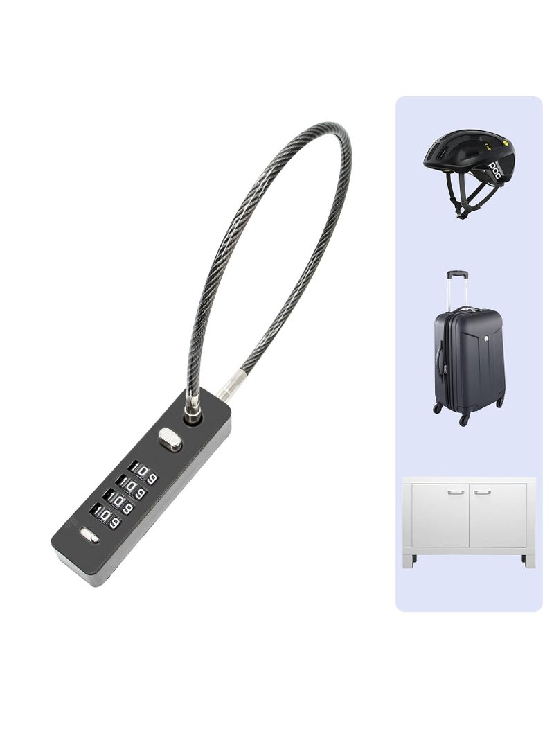 Bukela Combination Lock Cable Security Steel Cable Luggage Lock Weatherproof with Resettable Code, Braided Steel Coated Anti-Theft Cable Lock, Luggage Suitcase Gun Case Toolbox Helmet Black (1.3 Feet 5 mm) - Image 5