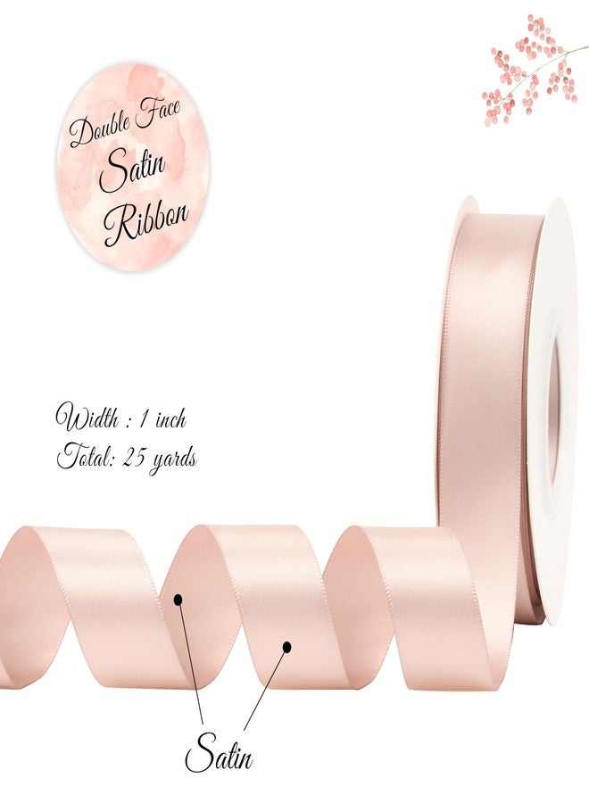 Dindosal Rose Gold Satin Ribbon - 1 Inch, 25 Yards for Wedding Decor, Bridal Bouquets, Crafts, Gift Wrapping & Party Decoration - Image 2
