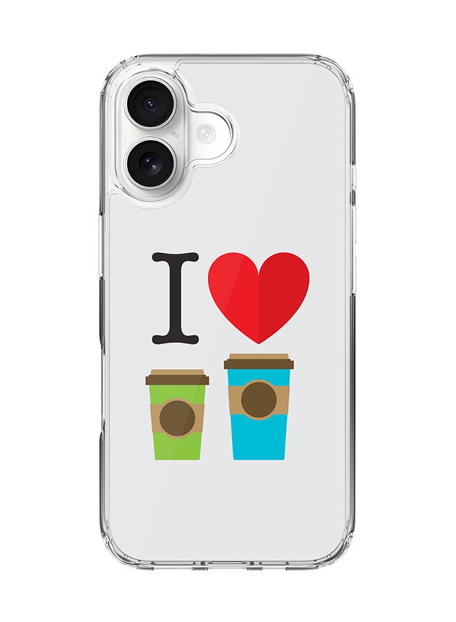 Stylizedd Classic Clear MagSafe Case for iPhone 17 , Hybrid Soft Case Flexible Edges Anti Drop TPU PC Gel Thin Transparent Cover [ Designed for iPhone 17 ] - I Love Coffee