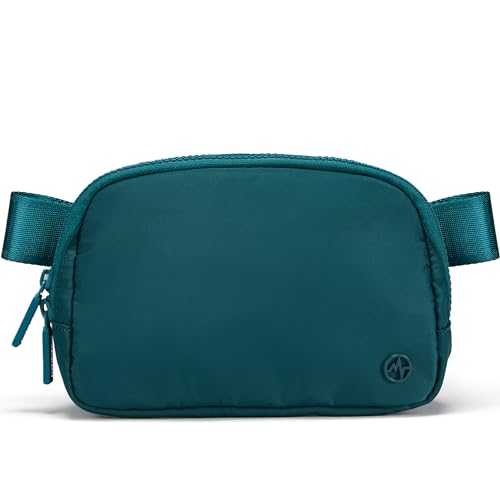 Pander حقيبة خصر باندر بسحاب مزدوج للنساء، حقيبة حزام نيلون مقاومة للماء، حقائب كتف بحزام قابل للتعديل (أزرق فيروزي) - Image 1