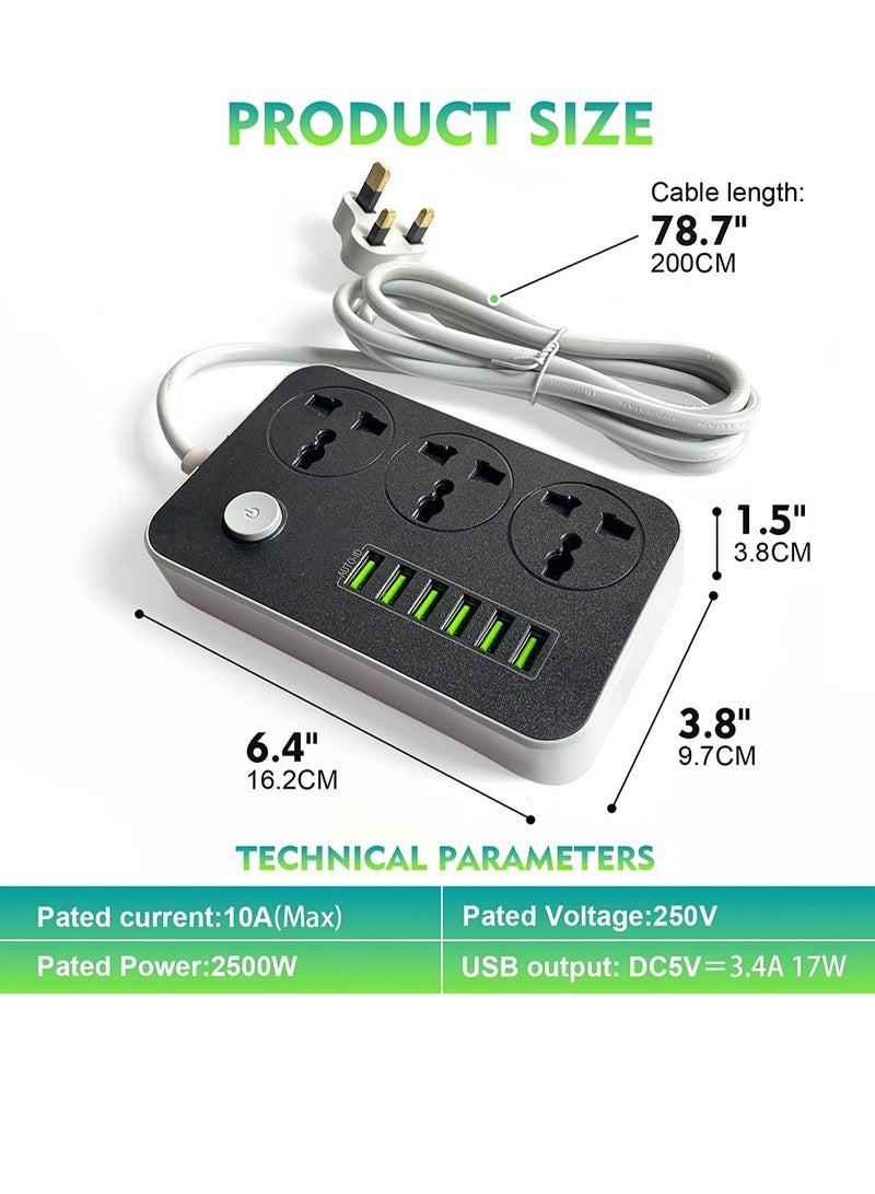 ELTRAZONE 3-Power Socket And 6-Port USB Adapter  - Image 5