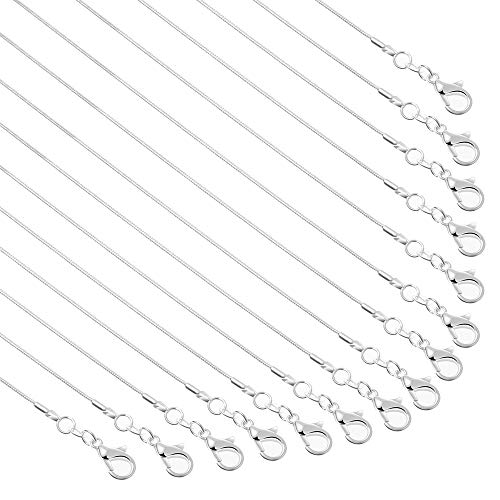PAXCOO 30 Pack Necklace Chain Silver Plated Necklace Snake Chains Bulk for Jewelry Making, 1.2 mm (18 Inches) - Image 1