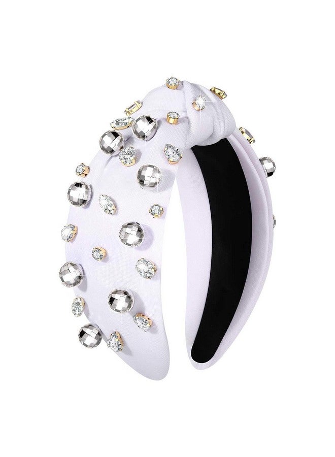 MOLOCH Disco Ball Headband For Women 70S 80S Disco Ball Knotted Headband Silver Mirrorball Ball Top Knot Headband Western Concert Hair Accessories New Year Gifts - Image 1