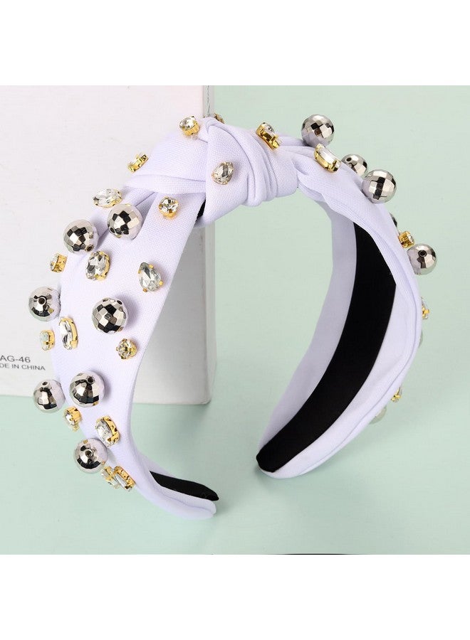 MOLOCH Disco Ball Headband For Women 70S 80S Disco Ball Knotted Headband Silver Mirrorball Ball Top Knot Headband Western Concert Hair Accessories New Year Gifts - Image 2