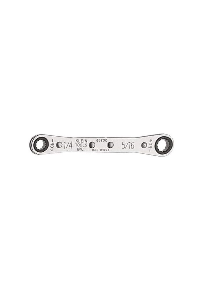 Klein Tools 68200 Ratcheting Box Wrench 1/4-Inch x 5/16-Inch with Reverse Ratcheting and Chrome Plated Finish - Image 1